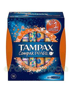 TAMPAX COMPAK PEARL TAMPON 100%ALGODON  REGULAR 18 U