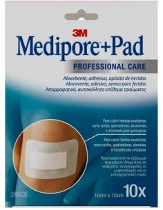 3M MEDIPORE+ PAD APOSITO ESTERIL 10 X 10 CM 10 APOSITOS