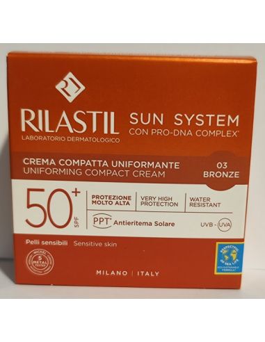 RILASTIL SUN SYSTEM 50+ CREMA COMPACTA  1 ENVASE 10 G COLOR 03 BRONZE